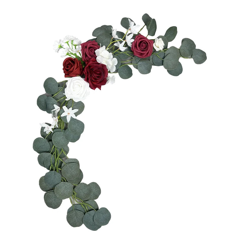 Composition de Fleurs pour Arche, Roses Bordeaux et Eucalyptus, vue complémentaire 6