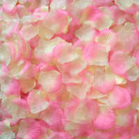 Pétales de Rose Artificielles Multicolores, coloris champagne et rose
