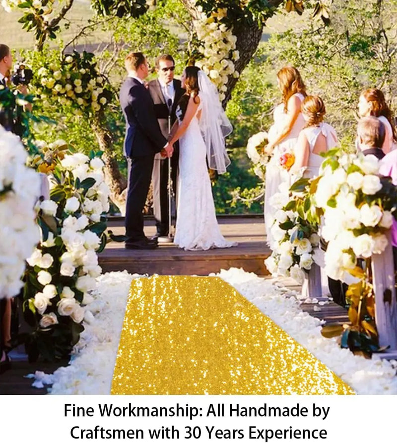 Tapis d'allée de mariage à paillettes, pour l'allée de la cérémonie