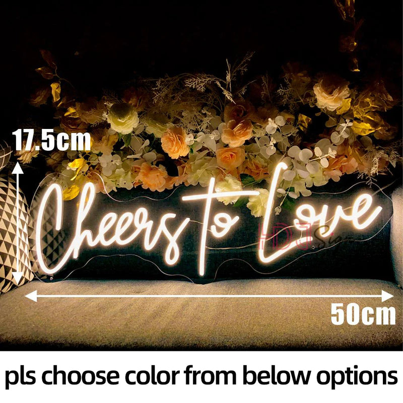 Néon Mariage Mural, 10 Phrases dont « Better Together », 11 Couleurs