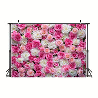 Toile de Fond Mur de Roses, Polyester Imprimé, vue complémentaire 2