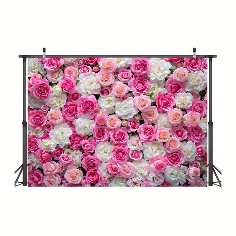 Toile de Fond Mur de Roses, Polyester Imprimé, vue complémentaire 2