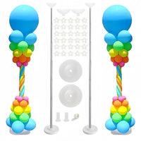Colonnes à Ballons Télescopiques en Métal, vue d'ensemble