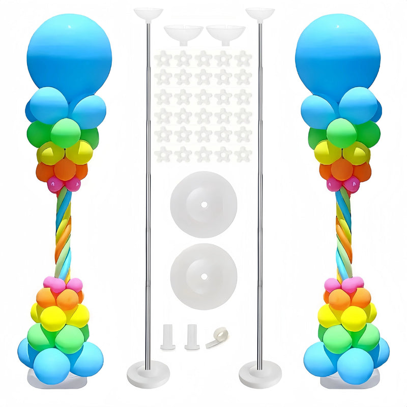 Colonnes à Ballons Télescopiques en Métal, vue d'ensemble