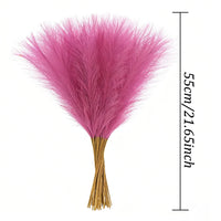 Pampa Artificielle 10 Tiges de 55 cm, coloris fuchsia