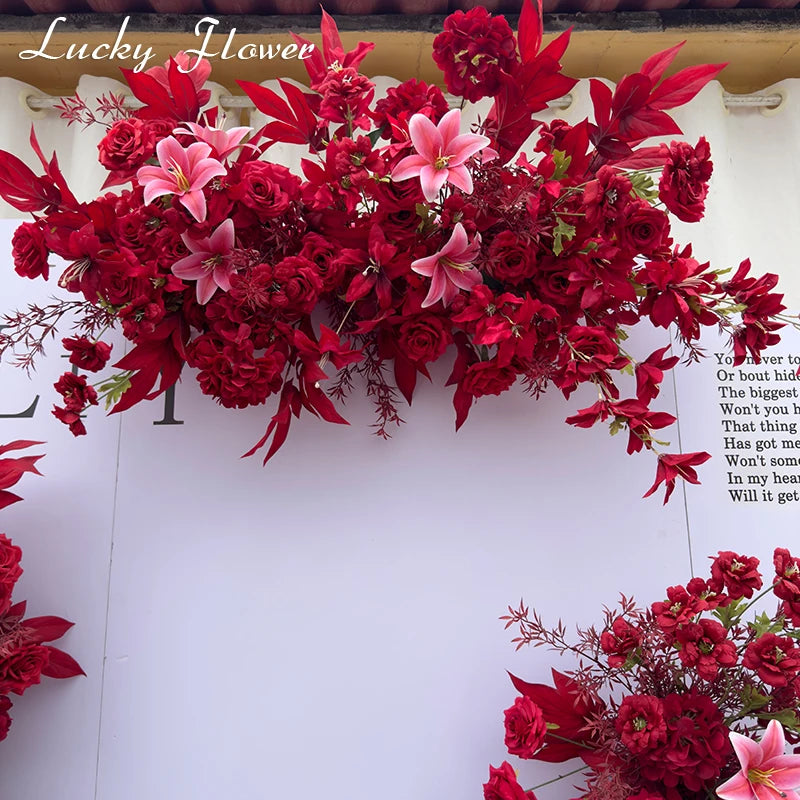 Fleurs Rouges pour Fond de Mariage, Roses, Lys et Anthuriums, vue complémentaire 6