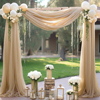Compositions Florales et Voilages Bohèmes pour Arche de Mariage, 24 Articles à la Pièce