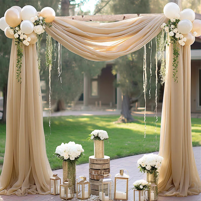 Compositions Florales et Voilages Bohèmes pour Arche de Mariage, 24 Articles à la Pièce