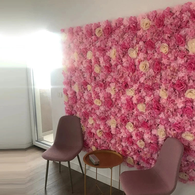 Mur de Fleurs Artificielles, Lot de 4 Panneaux 60 × 40 cm, vue complémentaire 6