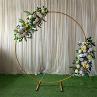 Arche Ronde de Mariage en Métal Blanc ou Doré, 100 à 250 cm