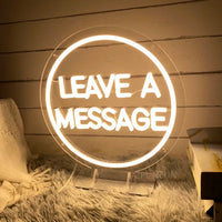 Néon « Leave a Message » pour Mariage, Cercle ou Manuscrit, 11 Couleurs, USB