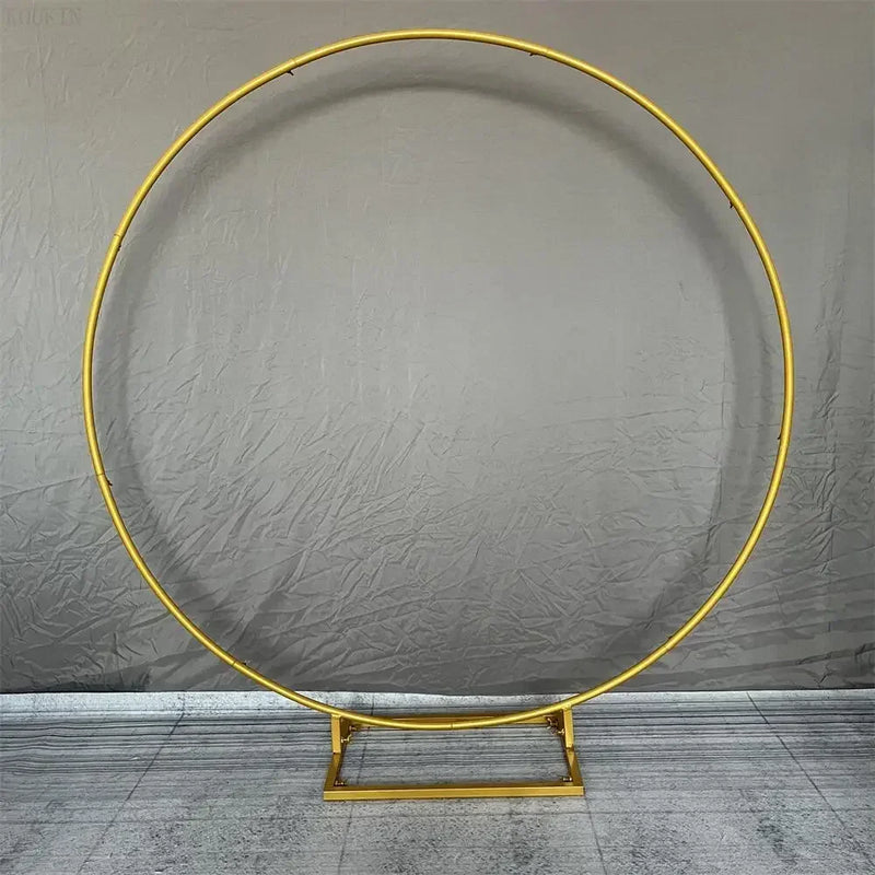 Arche de Mariage Ronde en Fer, Deux Pieds ou Base Rectangulaire, 100 à 250 cm