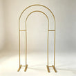 Arche de Mariage Double Arc Dorée en Aluminium, 116 x 214 cm