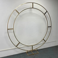 Arche de Mariage Ronde Dorée Double Cercle, 200 cm de Diamètre, double cercle, écart large