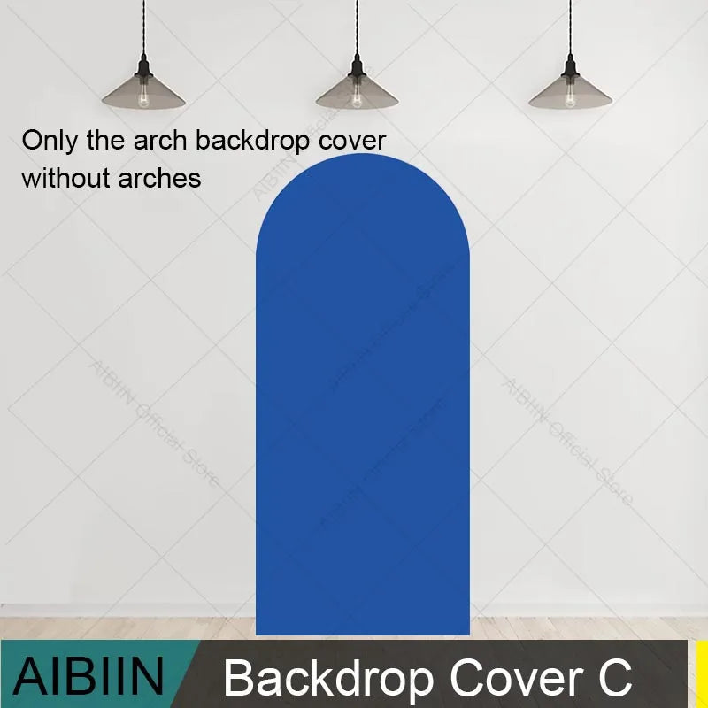 Housse d'Arche de Mariage Extensible, Bleu, Jaune ou Carreaux, bleu uni