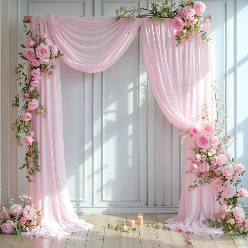 Voilage Chiffon pour Arche de Mariage, 70 cm × 3 à 10 m, coloris rose pâle