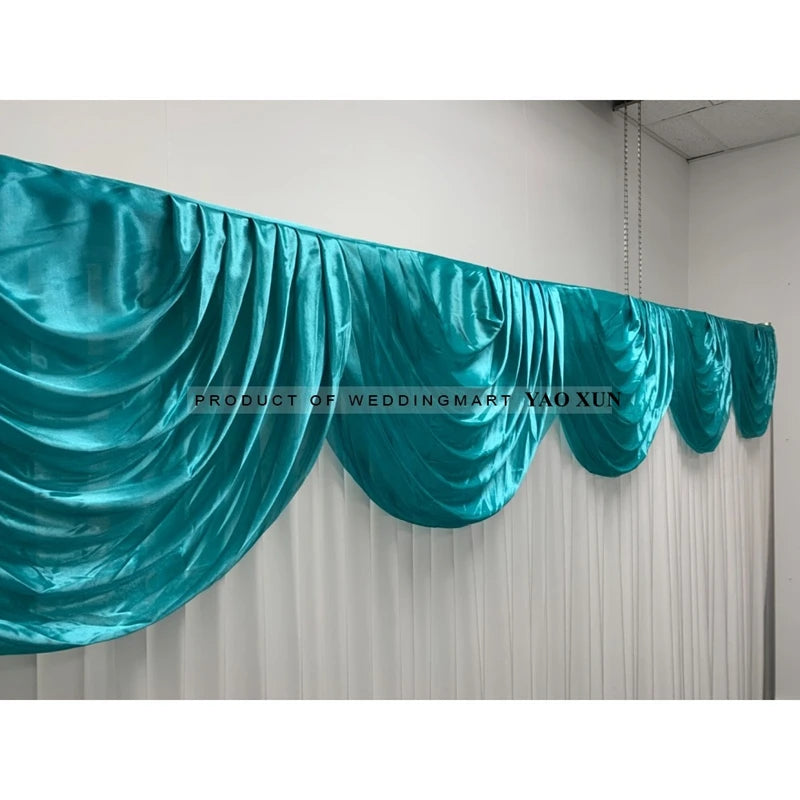Drapé Swag pour Fond de Mariage, coloris turquoise