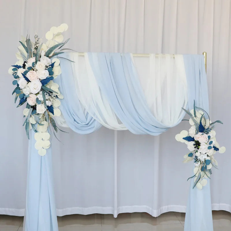 Compositions Florales et Voilages Bohèmes pour Arche de Mariage, 24 Articles à la Pièce