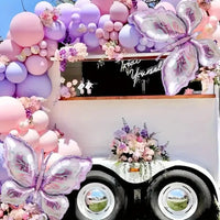 Kit Arche de Ballons Lilas et Rose avec 2 Papillons, vue complémentaire 3