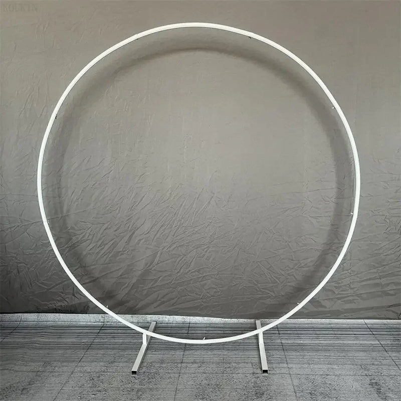 Arche de Mariage Ronde en Fer, Deux Pieds ou Base Rectangulaire, 100 à 250 cm
