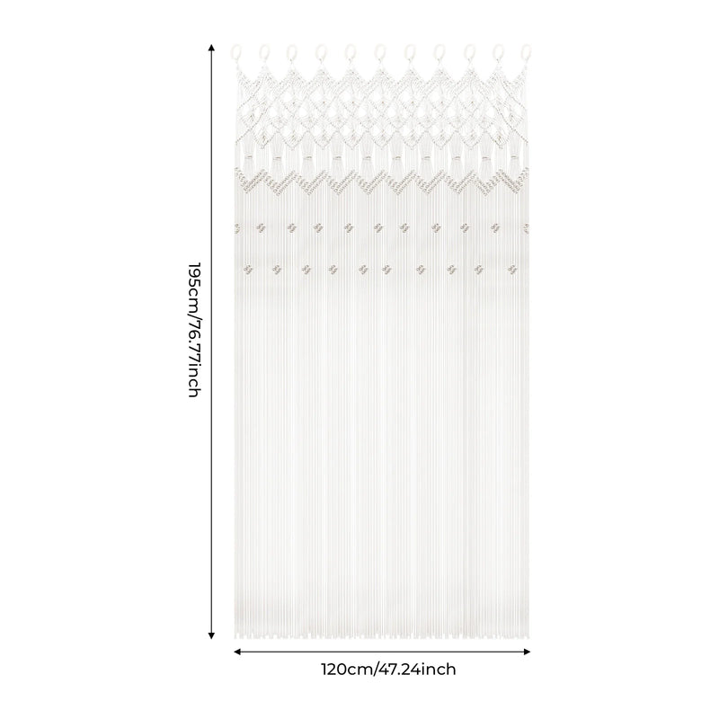 Toile de Fond Mariage en Macramé Blanc Bohème, 120 × 195 cm, vue complémentaire 2