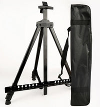 Chevalet de Présentation Aluminium Noir, Barre à Encoches, Sac à Bandoulière