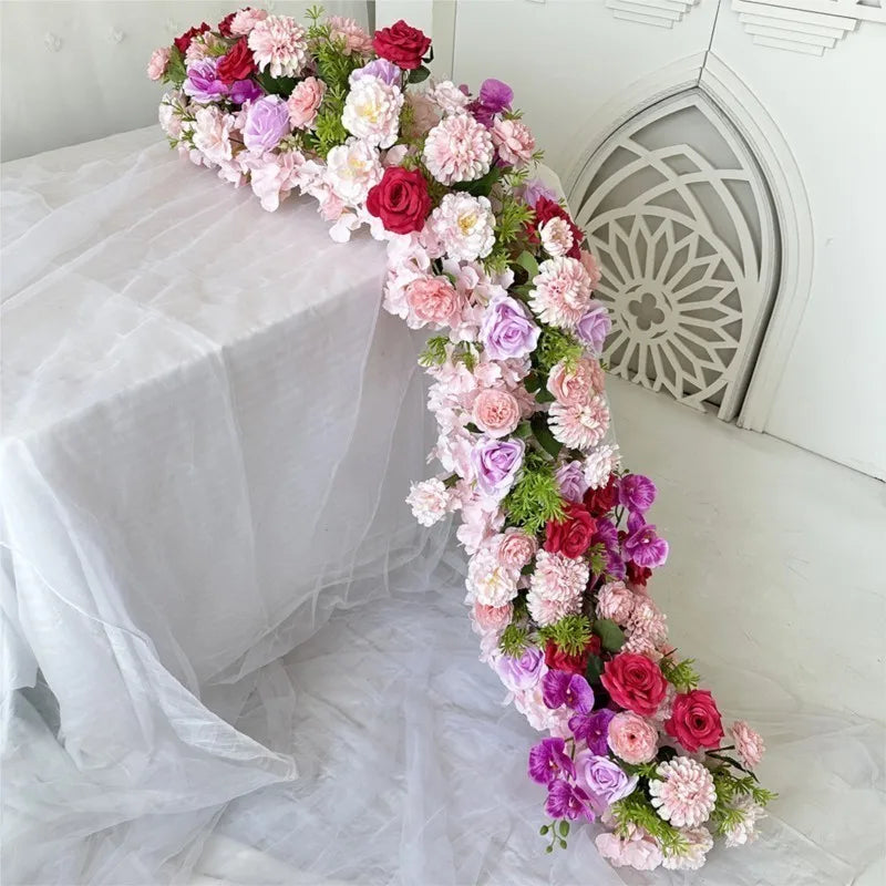Fleurs pour Arche de Mariage, coloris rose, fuchsia et rouge