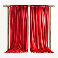Toile de Fond Mariage en Satin, Poche à Tringle, coloris rouge
