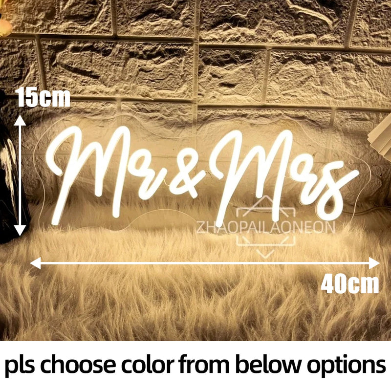 Néon Mariage Mural, 10 Phrases dont « Better Together », 11 Couleurs