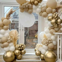 Kit Arche de Ballons Sable, Blanc et Or avec Confettis, vue complémentaire 2