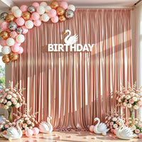 Rideau Satin Brillant pour Fond de Cérémonie, 140 cm de Large, coloris or rose