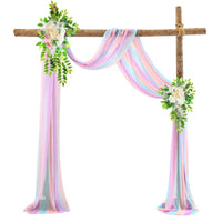 Voilage d'Arche de Mariage 76 cm de Large, coloris arc-en-ciel pastel