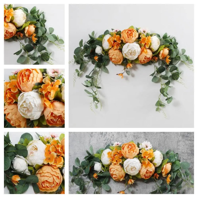 Fleurs pour Arche de Mariage, Pivoines et Eucalyptus de 75 cm, vue complémentaire 2