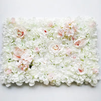 Mur de Fleurs Artificielles, coloris blanc et rose pâle