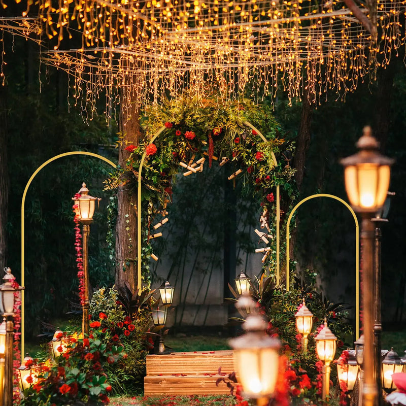 Lot de 3 Arches de Mariage en Métal, Doré, Blanc ou Noir, vue complémentaire 5