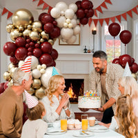 Kit Arche de Ballons Bordeaux, Blanc Sable et Or, 131 Pièces, vue complémentaire 4