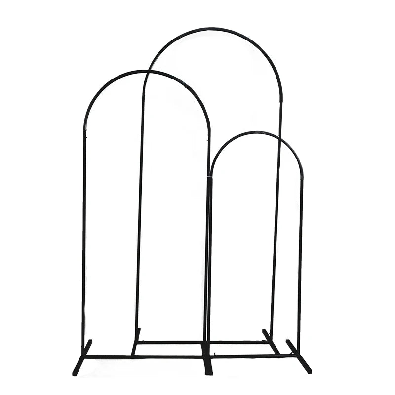 Lot de 3 Arches de Mariage en Métal, Doré, Blanc ou Noir, coloris noir
