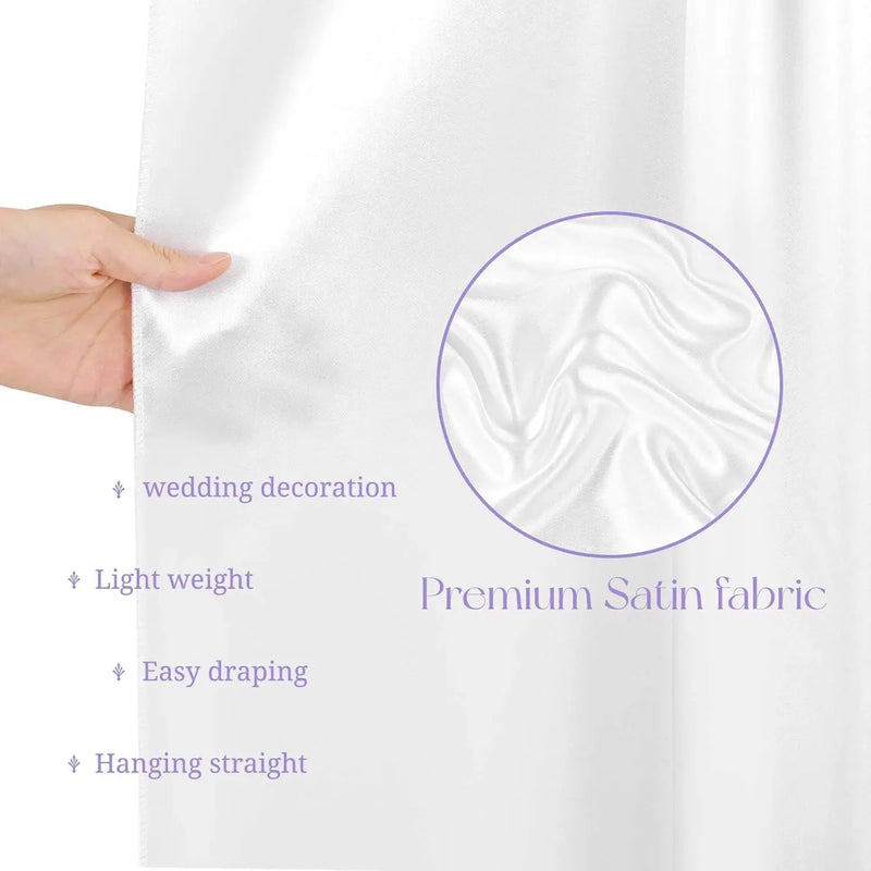 Drapé de Plafond Mariage en Satin, 16 Coloris, 3 à 12 m
