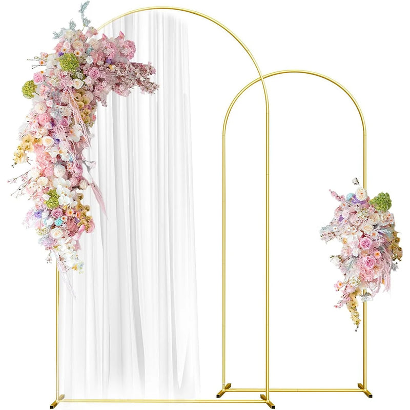 Arche de Mariage Dorée à Emboîtement, 5 Tailles de 120 à 220 cm