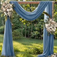 Voilage Chiffon pour Arche de Mariage, 70 cm × 3 à 10 m, coloris bleu gris