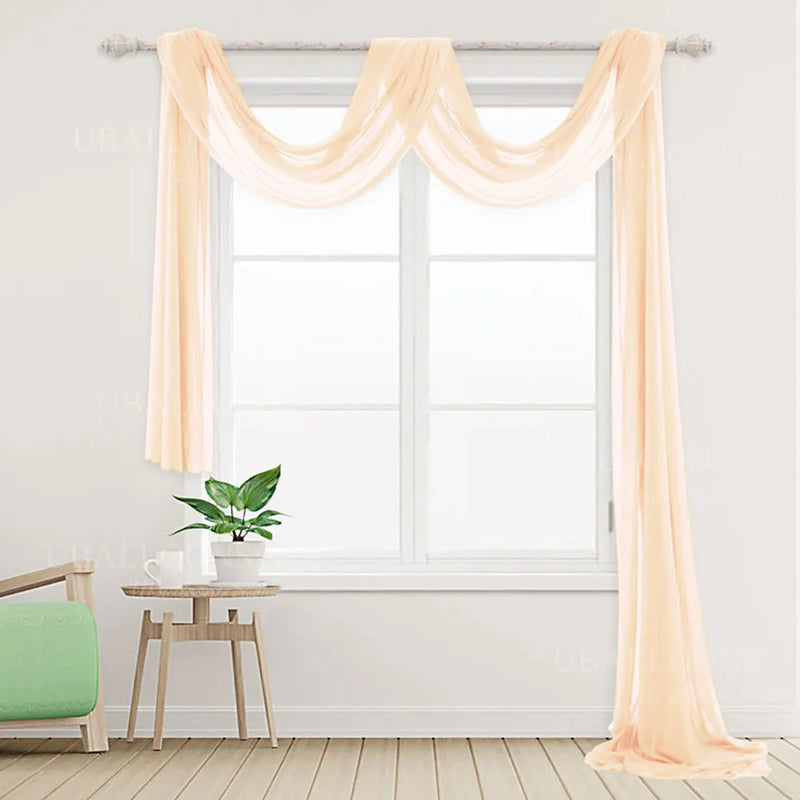 Voilage pour Arche de Mariage de 71 × 579 cm, coloris champagne