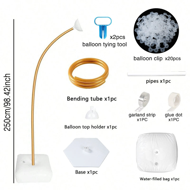Structure Arche Ballon Souple, Blanche ou Dorée, doré, 250 cm, avec accessoires