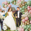 Kit Arche de Ballons Vert Sauge, Rose, Sable et Or, 125 Pièces