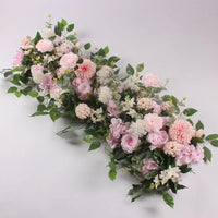 Rangée de Fleurs pour Arche de Mariage, coloris rose pâle et mauve