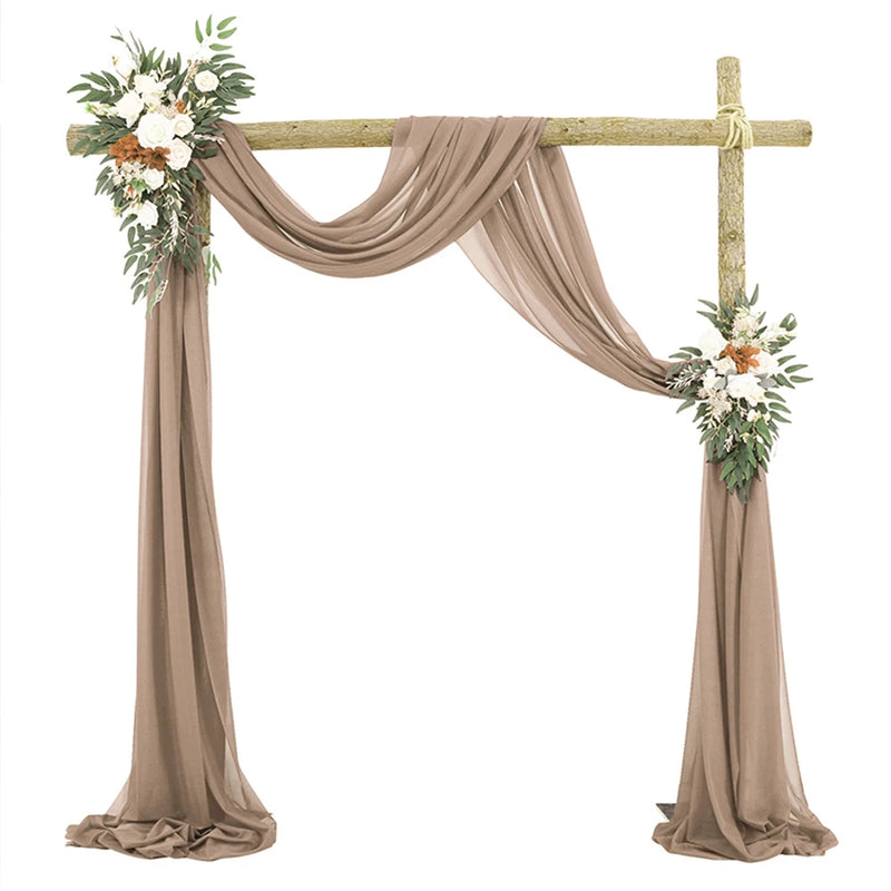 Voilage Chiffon pour Arche de Mariage, 75 cm de Large, coloris taupe