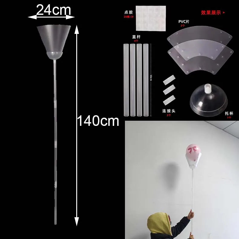 Structure Arche Ballon Souple et Accessoires à la Pièce, colonne à ballons de 140 cm avec coupelle de 24 cm