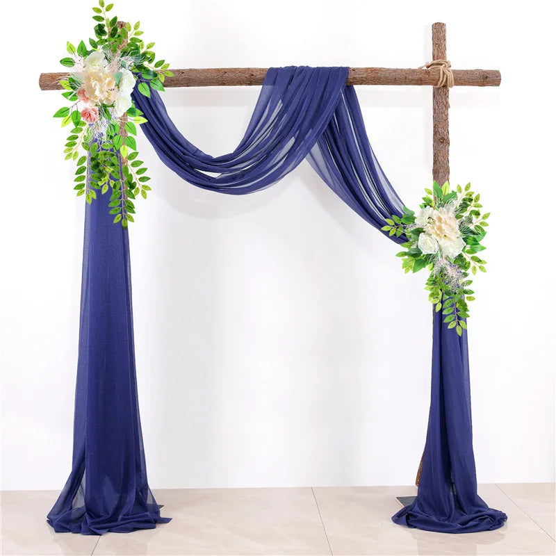 Voilage d'Arche de Mariage 76 cm de Large, coloris bleu marine