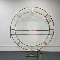 Arche de Mariage Ronde Dorée Double Cercle, 200 cm de Diamètre, vue complémentaire 3