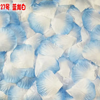 Pétales de Rose Artificiels en Tissu, coloris bleu ciel et blanc