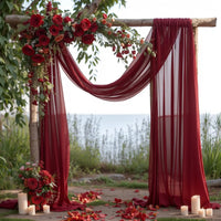Voilage Chiffon pour Arche de Mariage, 70 cm × 3 à 10 m, coloris bordeaux